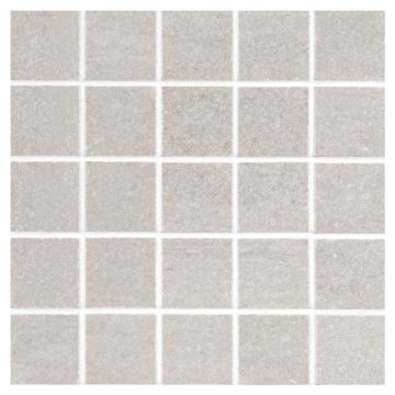 1" square porcelain mosaic tile in natural finished Grey color.