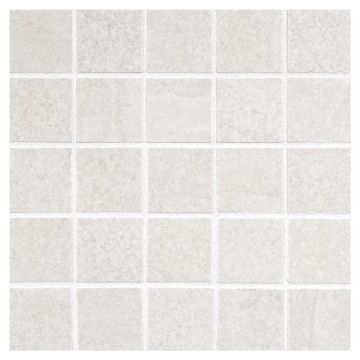 1" square porcelain mosaic tile in natural finished White color.