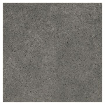 A close up of the Evocelain Porcelain 12" x 24" Rectified Tile in Coal with a polished Lappato finish.