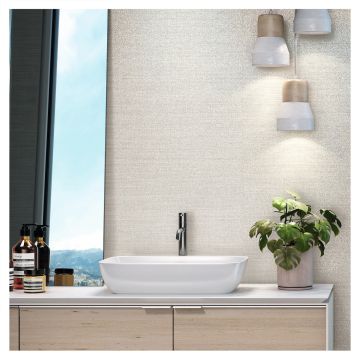12" x 24" Rectified Tile | White - Fabric Matte | Hadentet Porcelain Collection