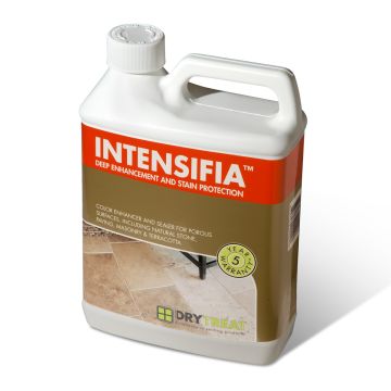 Dry Treat Intesifia enhancer and stain protection for stone floors and walls.