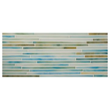Stalks katami glass mosaic in Aquamarine color with a gloss finish.