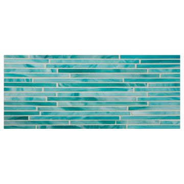 Stalks katami glass mosaic in Turquoise color with a gloss finish.
