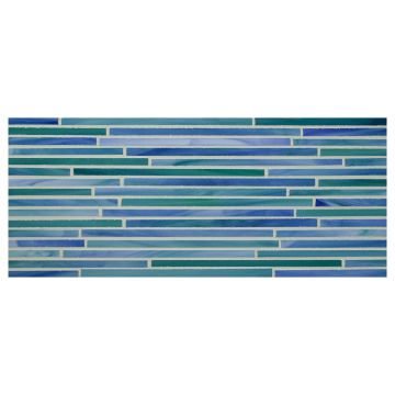 Stalks katami glass mosaic in Peacock Topaz color with a gloss finish.