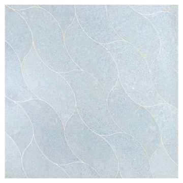 La Courbe Delicat Couler A+B in Blue Celeste honed marble, seen in the Brise pattern layout.