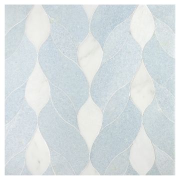 Delicat Parente - Module A | White Blossom Ultra Premium - Blue Celeste - Honed | La Courbe Waterjet Tile