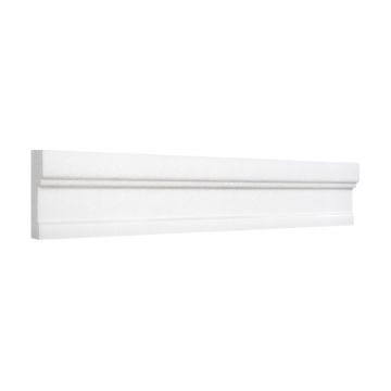 2-1/8" x 12" Architectural Chair Rail molding in polished Thassos marble.