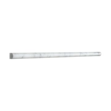 1/2" x 12" Pencil Trim in honed Carrara marble.