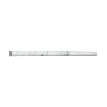 1/2" x 12" Pencil Trim in polished Carrara marble.