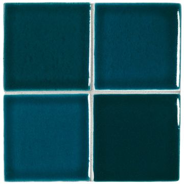 3" x 3" ceramic field tile in Cerulean color with a gloss finish.