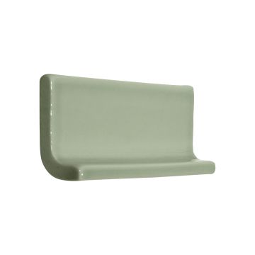 2" x 6" Cover Base ceramic molding in White Celadon with a gloss finish.