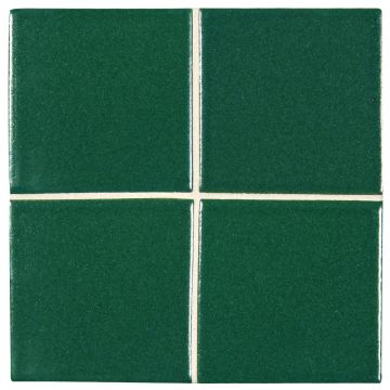 3" x 3" ceramic field tile in Hunter Green color with a matte finish.
