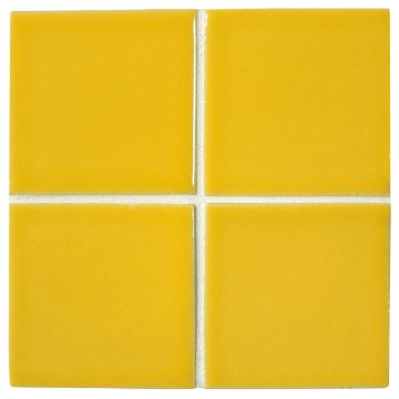 3" x 3" ceramic field tile in Lemon color with a gloss finish.