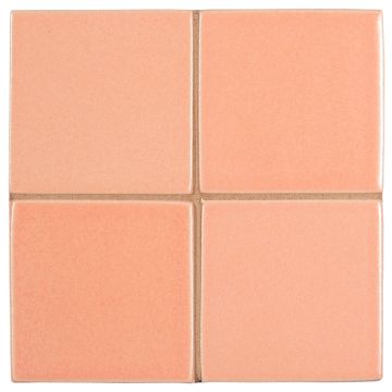 3" x 3" ceramic field tile in Peach color with a matte finish.