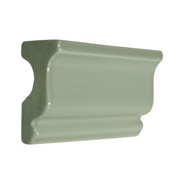6" Thomas Crown ceramic molding in White Celadon with a gloss finish.