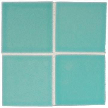 3" x 3" ceramic field tile in Turquoise color with a gloss finish.