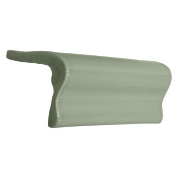 6" V Cap Curvy ceramic molding in White Celadon with a gloss finish.