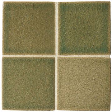 3" x 3" ceramic field tile in Willow color with a semi-crackle finish.