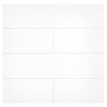 3" x 12" Ultra Flat ceramic Subway Tile in a glossy White color.