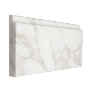 5" x 12" base molding in calacatta vante marble.