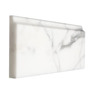 5" x 12" base molding in polished statuary marble.