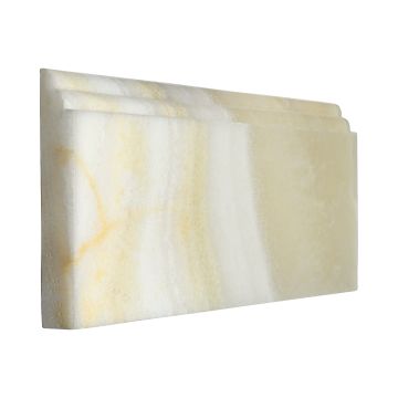 5" x 12" Base molding in polished Blanc Nuage Premium onyx.