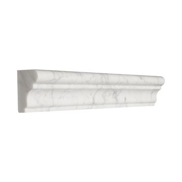 1-3/4" x 12" chair rail molding in honed Carrara light marble.