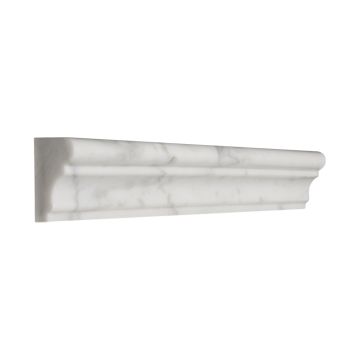 1-3/4" x 12" chair rail molding in honed Carrara marble.