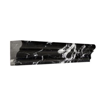 1-3/4" x 12" chair rail molding in polished nero marquina marble.