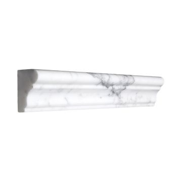1-3/4" x 12" chair rail molding in polished statuary marble.