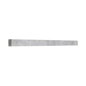 5/8" x 12" Flat Liner trim in honed Grey Mist marble.