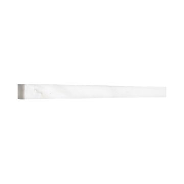 5/8" x 12" Flat Liner trim in polished White Statuary Calacatta marble.