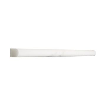 9/16" x 12" pencil trim in honed Calacatta marble.