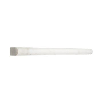 9/16" x 12" pencil trim in polished Calacatta vante marble.