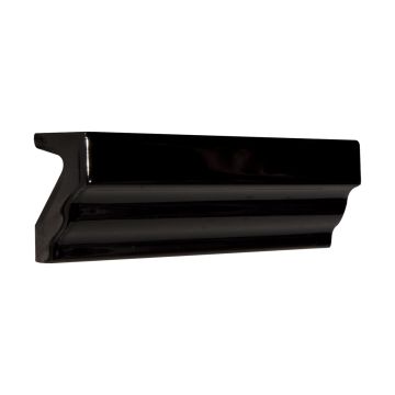 1.4" x 6" ceramic Chair molding in Black with a gloss finish.