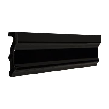 2.8" x 12" ceramic crown molding in black with a gloss finish.