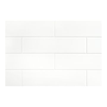 2" x 8" ceramic subway tile in White with a Satin matte finish.
