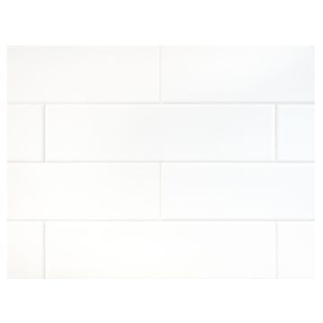 3" x 12" ceramic subway tile in White with a Satin matte finish.