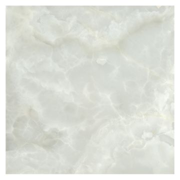 12" square tile in polished Blanc Nuage Premium onyx.