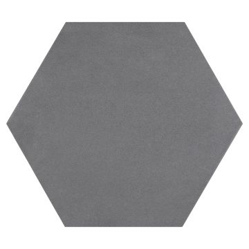 8" Hexagon porcelain tile in matte finished Dark Grey color.