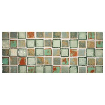 1" Square ceramic mosaic blend in Desert Green