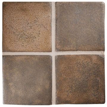 3" Square ceramic tile in Brownstone color with a matte finish.