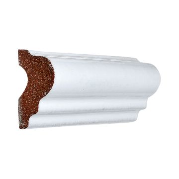 6" Glazed Chair Rail #1 ceramic trim in Bruce White color with a gloss finish.