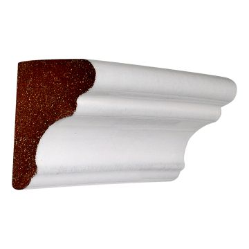 6" Glazed Cornice #1 ceramic trim in Bruce White color with a gloss finish.