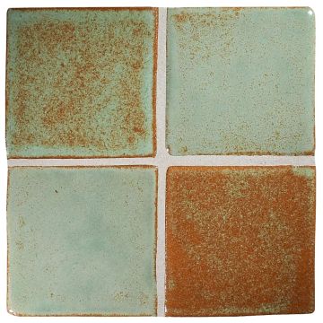 3" Square ceramic tile in Desert Green color with a gloss finish.