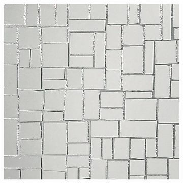 Petite Block glass mosaic in Silver Mirror color with a gloss finish.