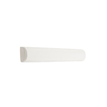 1.2" x 7.8" ceramic round bar liner trim in snow color with a gloss finish.