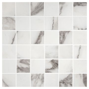 2" x 2" Square | Arabescato - Natural Rectified | TeMarmo Porcelain Mosaic Collection