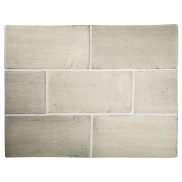 Tiepolo 2" x 4" ceramic field tile in Charcoal with a gloss finish.