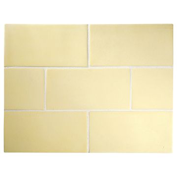 Tiepolo 2" x 4" ceramic field tile in Cotton with a gloss finish.